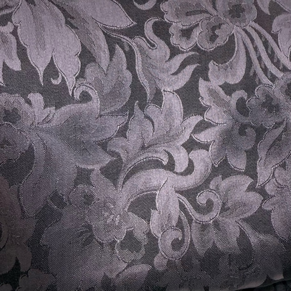 Scarf Vintage Floral Patterned Square Greyish Purple Silk 35.5”x35.5”